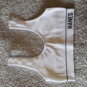 Hanes Logo Band Ribbed Scooped Lounge Bralette